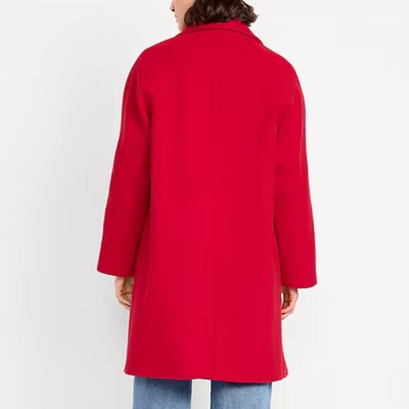Old Navy Red Relaxed Button-Front Mac Coat/NWT/M - Picture 2 of 16